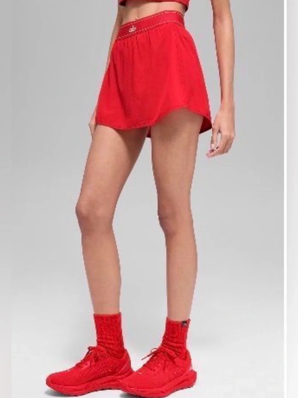 Alo Yoga High-Waist Red Match Point Skirt NWT